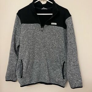 Eddie Bauer Men's Charcoal and Black Zip-Up Sweater